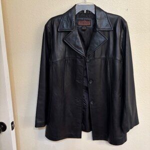 Ladies Black Leather Jacket/Size XL